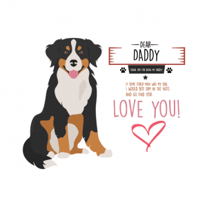 Berner Sennenhunden Berne - I love you - Et design med teksten 